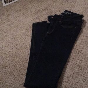 AE Dark Wash Low Rise Jeggings-X Long